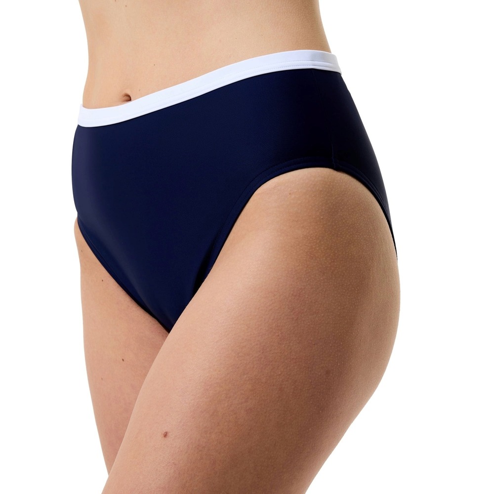 Speedo Bikini Bottom Women XS Peacoat New High Waisted Nautical Navy